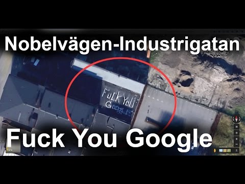 Hälsning till Google Map på tak mitt i Malmö