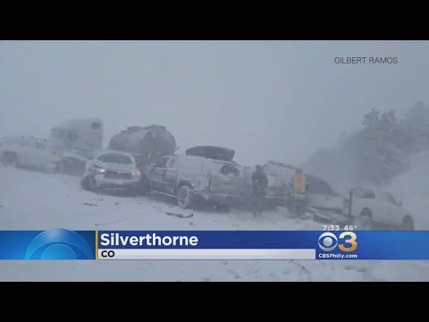Heavy Snow Causes Dozens Of Cars To Crash On Highway In Silverthorne, Colorado
