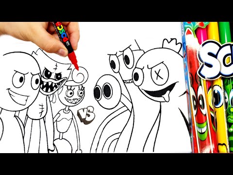 Poppy Play time vs Rainbow friends Coloring Pages ! Tobu - Roots [NCS Release]