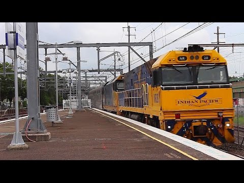 Freight 3BA6 & 3AS8 "Indian Pacific" at Flemington Wed 27 Jan 2016