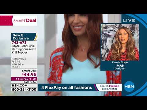 IMAN Global Chic Herringbone Mesh Knit Topper