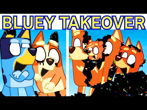 FNF BLUEY x DARKNESS TAKEOVER ALL PHASES (PIBBY BLUEY CORRUPTED - Brisbanes Last Stand)