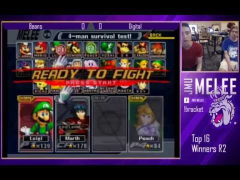 JMU Monthly #1 SSBM Singles - Digital (Fox, Sheik) vs Beans (Luigi) - Losers Top 16