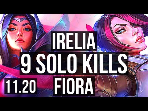 IRELIA vs FIORA (TOP) | 9 solo kills, 1200+ games, 1.2M mastery, Legendary | EUW Diamond | v11.20