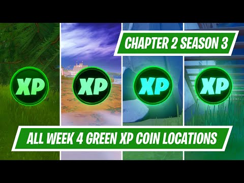 Week 4 - All 4 Green XP Coin Locations in Fortnite Chapter 2 Season 3