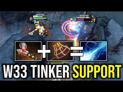 NEXT LEVEL SUPPORT..!! WTF Tinker Support Rod of Atos + Clumsy Net by W33 7.24 | Dota 2