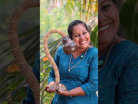 ചിരട്ടയിൽ ലൈറ്റിട്ടപ്പോൾ😍 | Coconut Shell Craft | Eliza Creations #shorts #craft