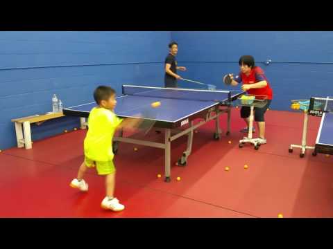 Ping Pong (table tennis)-6 years old boy in practice