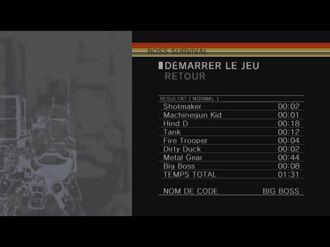 Metal Gear - Boss Survival - Speedrun 1:31 / Big Boss Rank / Normal
