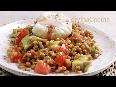 ¡¡Ensalada de lentejas!! Con Huevo escalfado