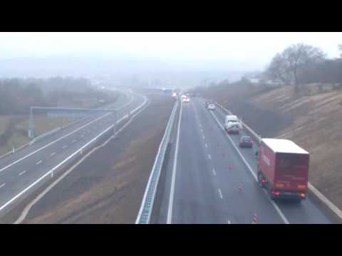 Otevření průserářského úseku D8. Provoz jedním směrem praha.