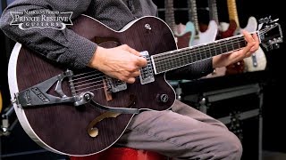 Video thumbnail for Gretsch Guitars G6120SH Flame Maple Hot Rod Brian Setzer Semi-Hollow Electric Guitar by Musician's Friend