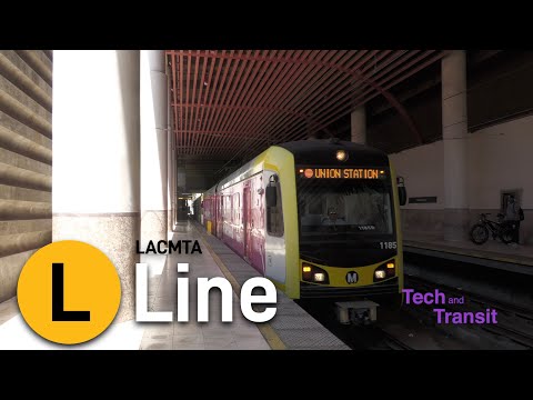 ⁴ᴷ⁶⁰ LA Metro: AnsaldoBreda P2550 and Kinki Sharyo P3010 Cars running on the (L) Gold Line