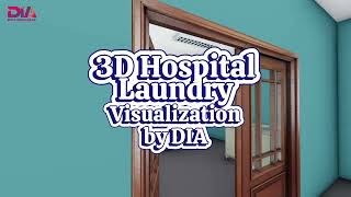 Visualisasi 3D Ruang Cuci Pakaian Rumah Sakit oleh DIA | Mesin Laundry Hotel & Rumah Sakit by DIA