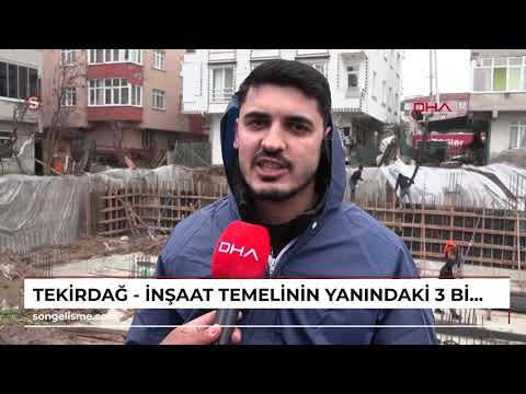 Tekirdağ - İnşaat temelinin yanındaki 3 binanın bahçesinde toprak kayması; 25 kişi tahliye edildi