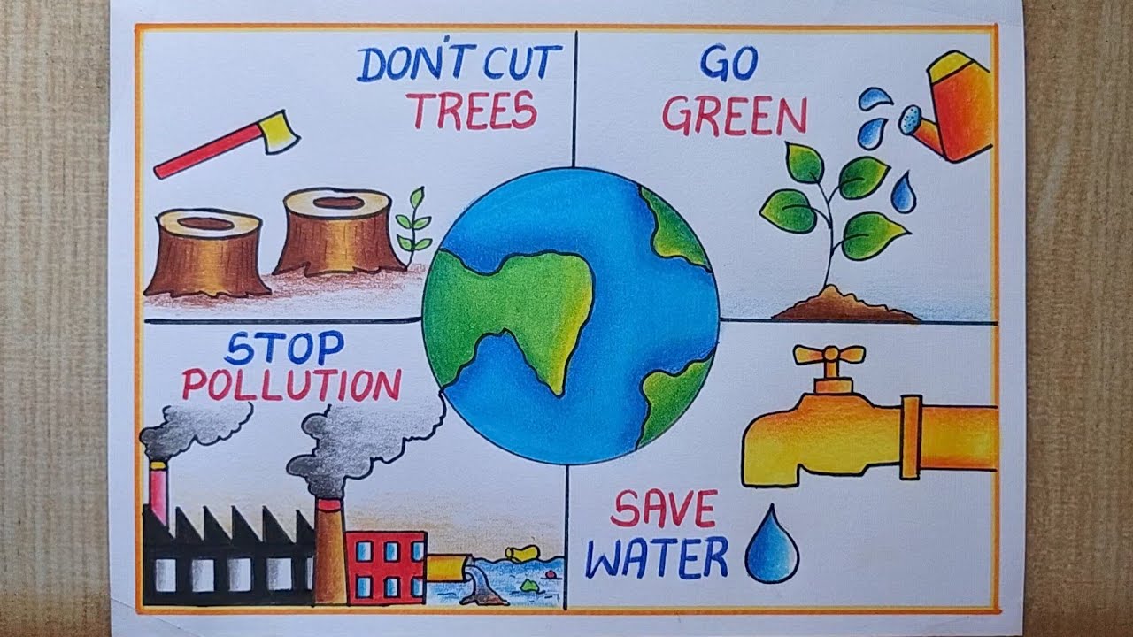 Environment Day poster drawing| World Environment day drawing| Save Earth Poster drawing|Save Nature