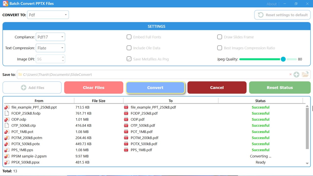 Download Batch Convert PPTX Files