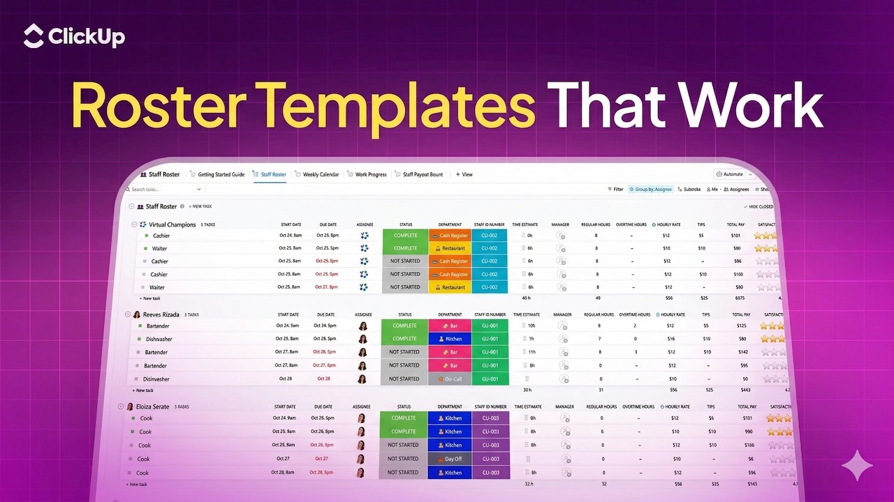 Still Scheduling Shifts Manually? Try These 7 Roster Templates