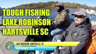 preview picture of video 'Slow and Tough Day, Early Fall Bass Fishing at Lake Robinson, Hartsville SC'