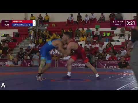 Round 2 GR - 55 kg: M. NOWRY (USA) v. B. ESCOBAR AMAD (HON)