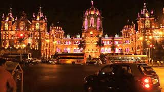 preview picture of video 'CST Railway Station Mumbai At Night - Fast Motion Video'