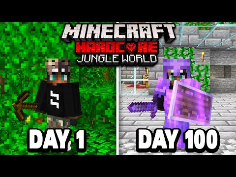 I Survived 100 Days in a JUNGLE WORLD in Minecraft Hardcore...