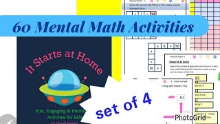 Mental Math Daily Activities| Mathdoku| Memory Math Activities- 60 Math Activities