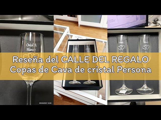 Vídeo relacionado con Wanapix | Pack de 2 Copas de Cava Personalizada | Estuche de Regalo Incluido | Copa de Champagne Cristal Grabada a Láser | Boda/Aniversario/San Valentín | 20cl. | Nombres y Fecha