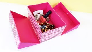 DIY Organiser from Waste cardboard box पुराने कार्डबोर्ड डिब्बे से बनायें ये सूंदर आर्गेनाइजर