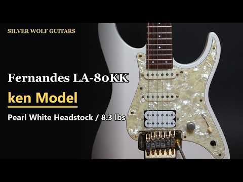 Fernandes LA-80KK ken Signature (L'Arc-en-Ciel) - Pearl White Headstock - Gold Hardware - Lizard Inlay（26A019） image 11