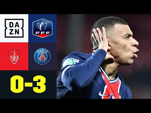 Brester Mann! Mbappe trifft doppelt: Brest - PSG 0:3 | Coupe de France | DAZN Highlights