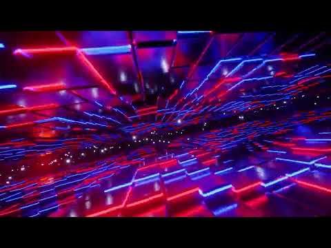 Flying through a tunnel of glowing cubes. Infinitely looped animation.