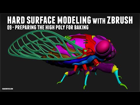 Hard Surface Modeling with Zbrush Part 3: Ch 09 Preparing the High Poly for Baking