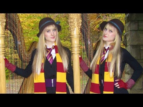 HARRY POTTER (Hedwig's Theme) Harp Twins - Camille and Kennerly