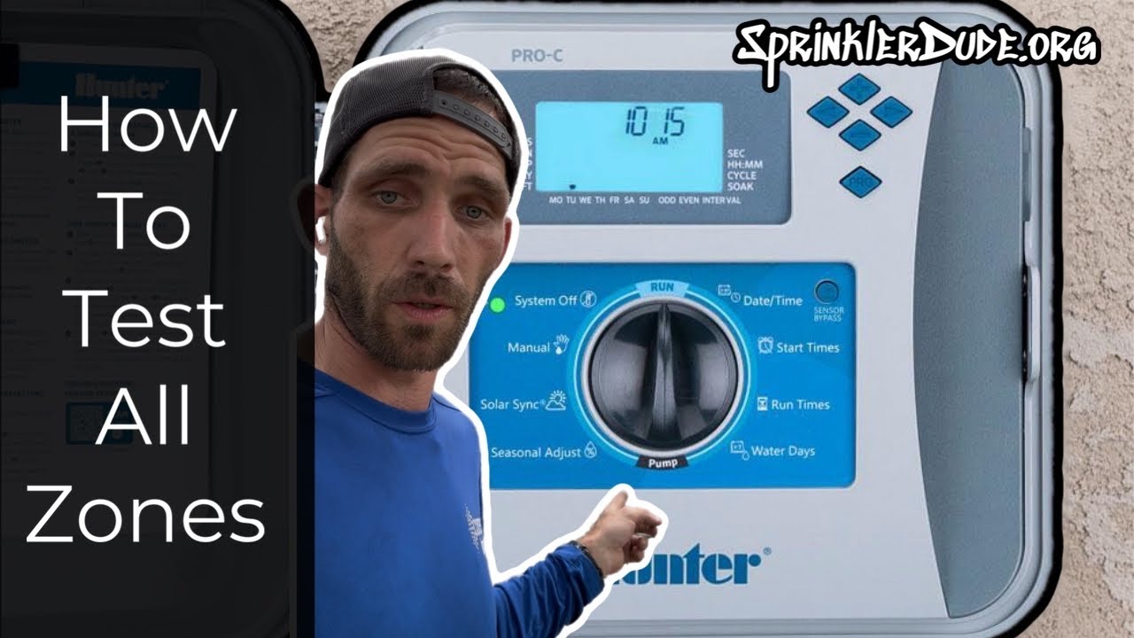 How to Test All Zones on Hunter Dial Base Controllers