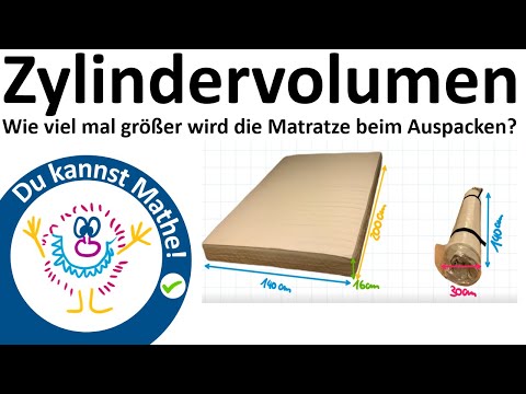 Zylindervolumen – Übungsaufgabe für Klassenarbeit, Volumen des Zylinders
