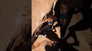 Sierra On Shouldery Crux Move #shorts #bouldering #climbing by Giant Rock