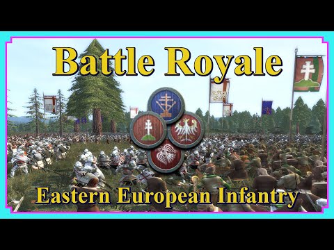 A.I. Infantry Only | Poland vs Hungary vs Russia vs Denmark | Battle Royale | Medieval II Total War