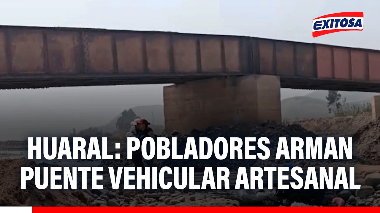 🔴🔵 Pobladores arman puente vehicular artesanal ante falta de respuesta de las autoridades