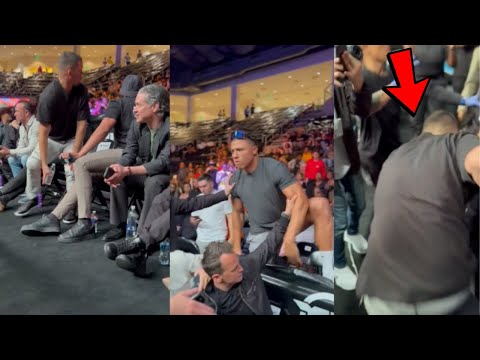 Another Angle Of Nate Diaz vs Chase DeMoor Ringside Fight! (Nate Diaz Water Bottle Incident)