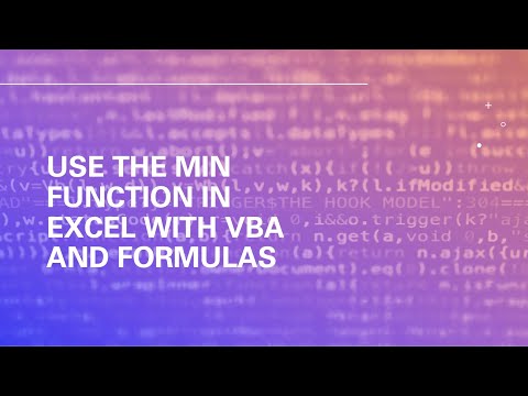 Use the MIN Function in Excel With VBA and Formulas #excel #youtube