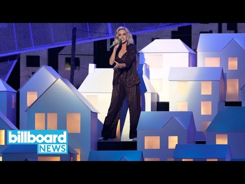 Katy Perry Had a New 'Left Shark' Moment at the 2017 Brit Awards | Billboard News