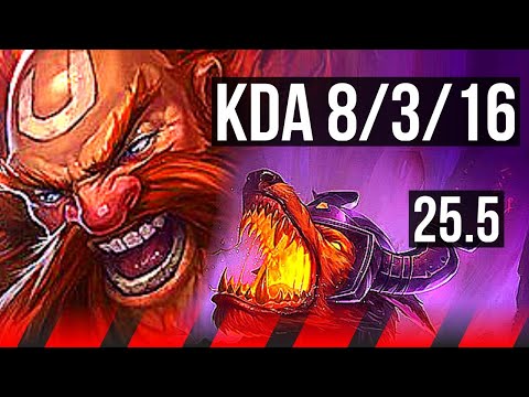 GRAGAS vs NASUS (TOP) | 8/3/16, 38k DMG, Dominating | KR Master | 25.5