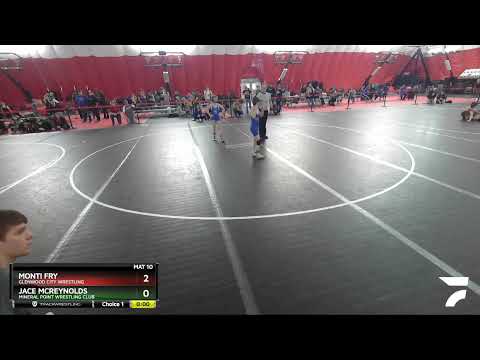 70 Lbs Champ. Round 1 - Jace McReynolds, Mineral Point Wrestling Club Vs Monti Fry, Glenwood City