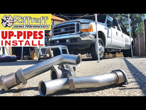 2001 F350 7.3 - RiffRaff Up-Pipes Install - Stock up pipes leaking and falling apart JUNK!! SP