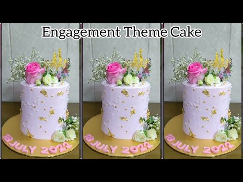 Engagement Cake | Bridal shower cake #engagementcake #flowercakedecorating