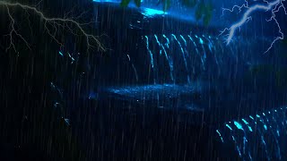 Fall Asleep Instantly in 3 Minutes With The Sound of Heavy Rain and Thunder on The Roof At Night