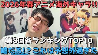 【2026年春アニメ第8回(第10週)】「海外キャラ人気」各ランキングTOP10【Anime Trending(女性、男性、二人組)】【嘘だろ！？これは予想外過ぎた】