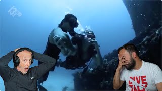 Divers React to Female Scuba Diver panics and get out of air