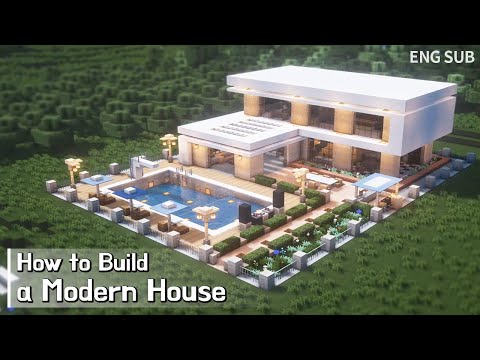 Minecraft: How To Build a Modern House Tutorial (Building Tutorial) (#9) |  Minecraft Architecture, House Building, Interiors